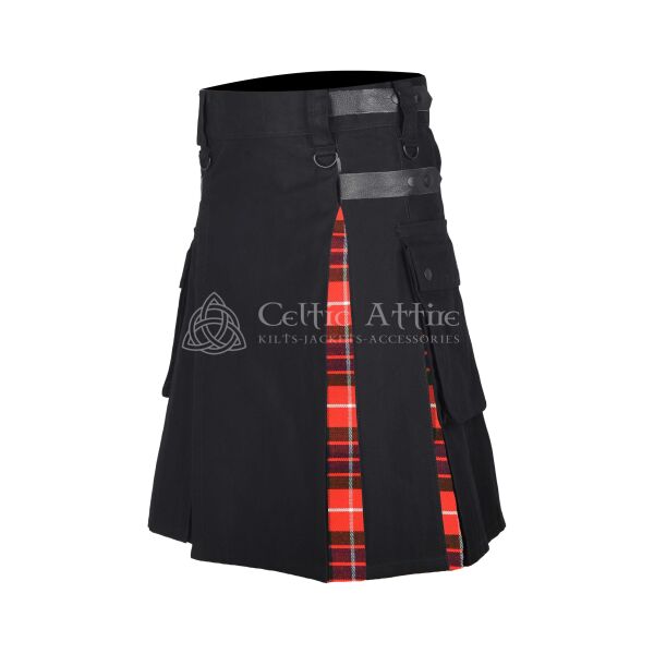 Fraser Tartan Black Cotton Hybrid Utility Kilt - Image 2