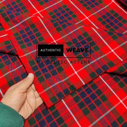 Fraser Red Modern Tartan Fabric 16 Oz Acrylic Scottish Tartan