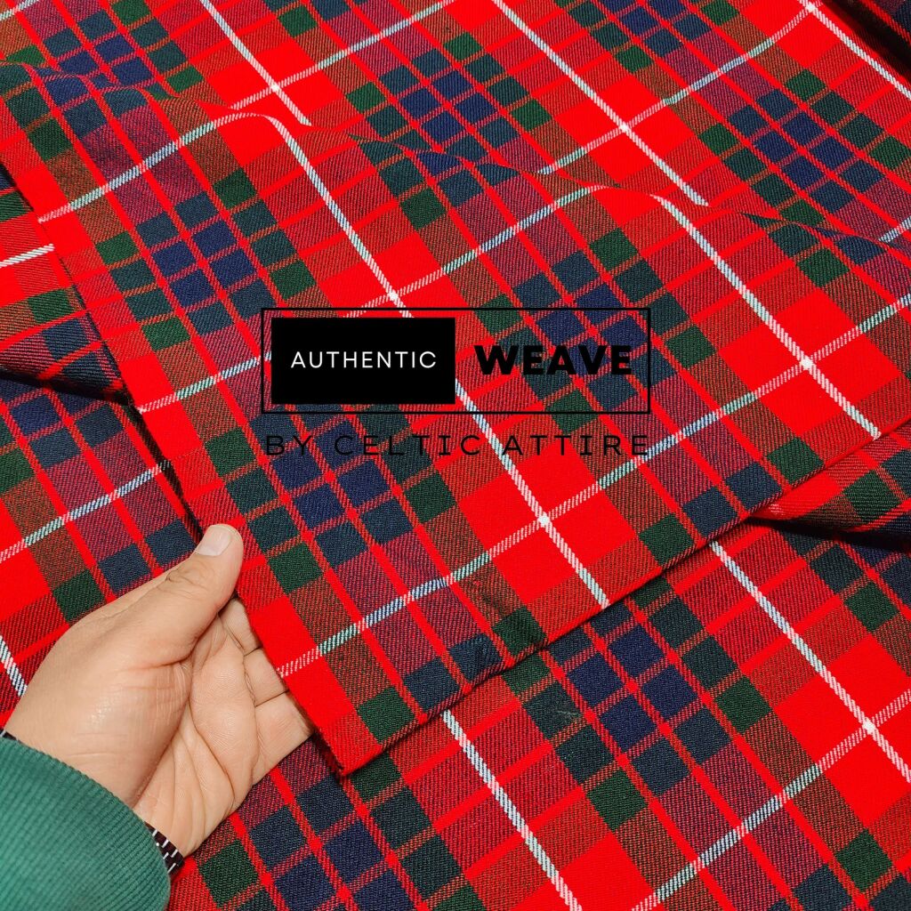 Fraser Red Modern Tartan Fabric 16 Oz Acrylic Scottish Tartan 
