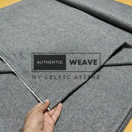 Grey Herringbone Tartan Fabric 16 Oz Acrylic Scottish Tartan