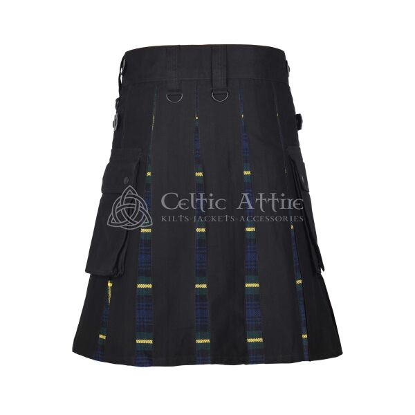 Gordon Cotton Tartan Black Hybrid Utility Kilt - Image 3