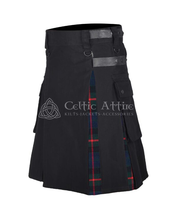 Gunn Tartan Black Cotton Hybrid Utility Kilt - Image 2