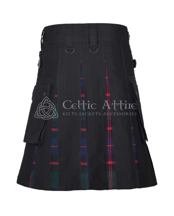 Guthrie Modern Tartan Black Cotton Hybrid Utility Kilt - Image 3