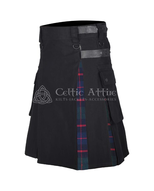 Guthrie Modern Tartan Black Cotton Hybrid Utility Kilt - Image 2