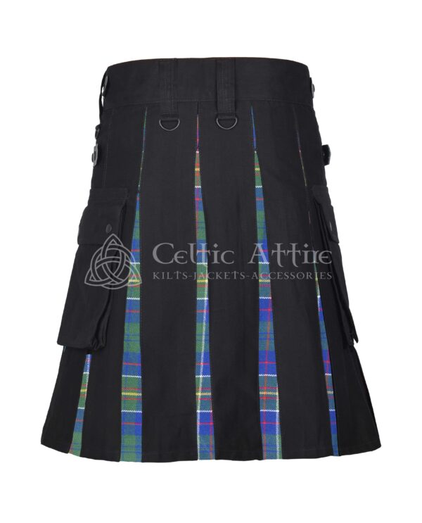 Hunter Ancient Tartan Black Cotton Hybrid Utility Kilt - Image 3
