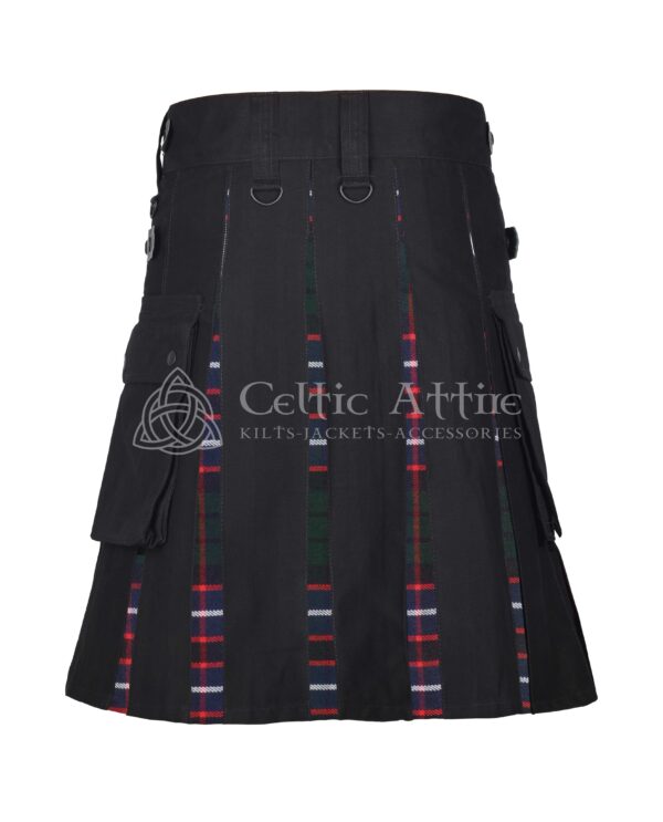 Hunter Modern Tartan Black Cotton Hybrid Utility Kilt - Image 3