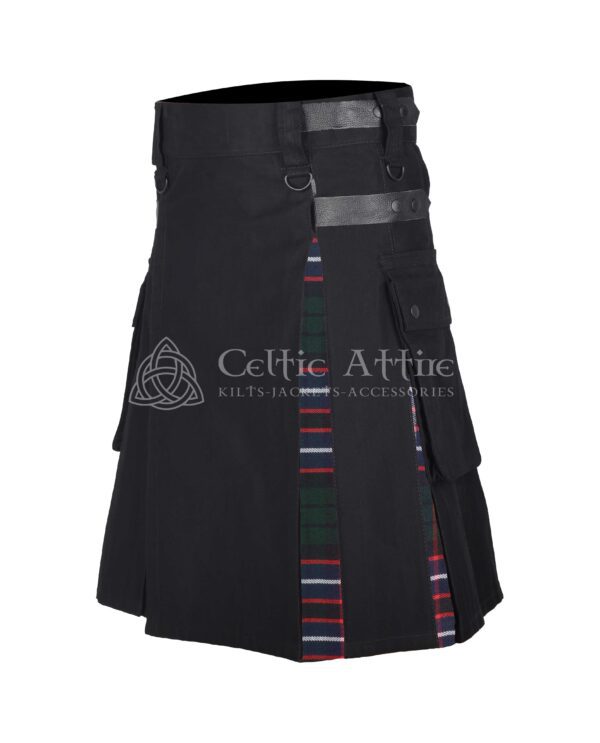 Hunter Modern Tartan Black Cotton Hybrid Utility Kilt - Image 2