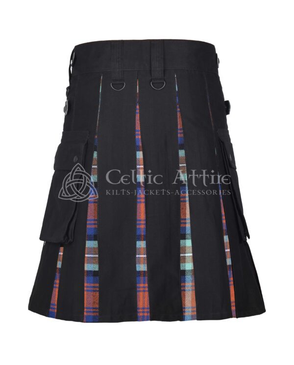 Irish Beer Tartan Black Cotton Hybrid Utility Kilt - Image 3