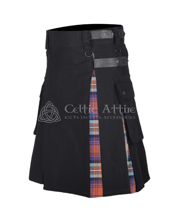 Irish Beer Tartan Black Cotton Hybrid Utility Kilt - Image 2