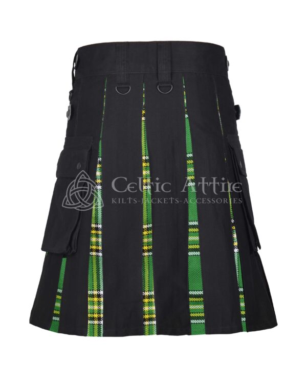 Irish Tartan Black Cotton Hybrid Utility Kilt - Image 3