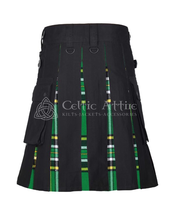 Irish National Tartan Black Cotton Hybrid Utility Kilt - Image 3