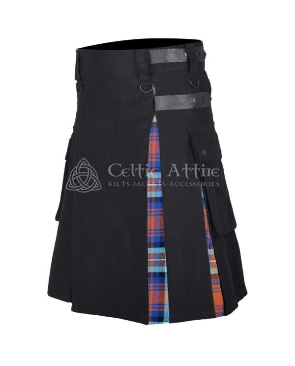 Iran Bur Tartan Black Cotton Hybrid Utility Kilt - Image 2