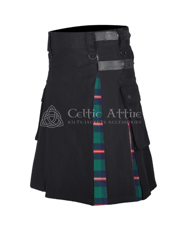 Irvine Tartan Black Cotton Hybrid Utility Kilt - Image 2