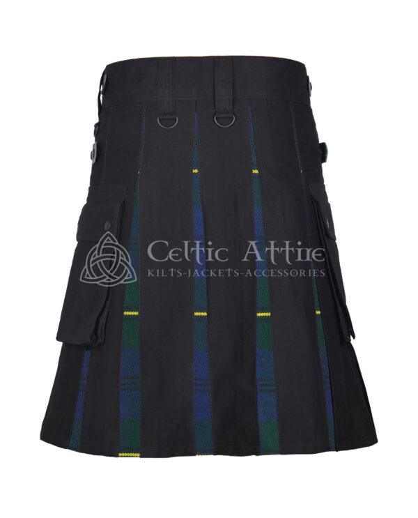 Johnston Tartan Black Cotton Hybrid Utility Kilt - Image 3