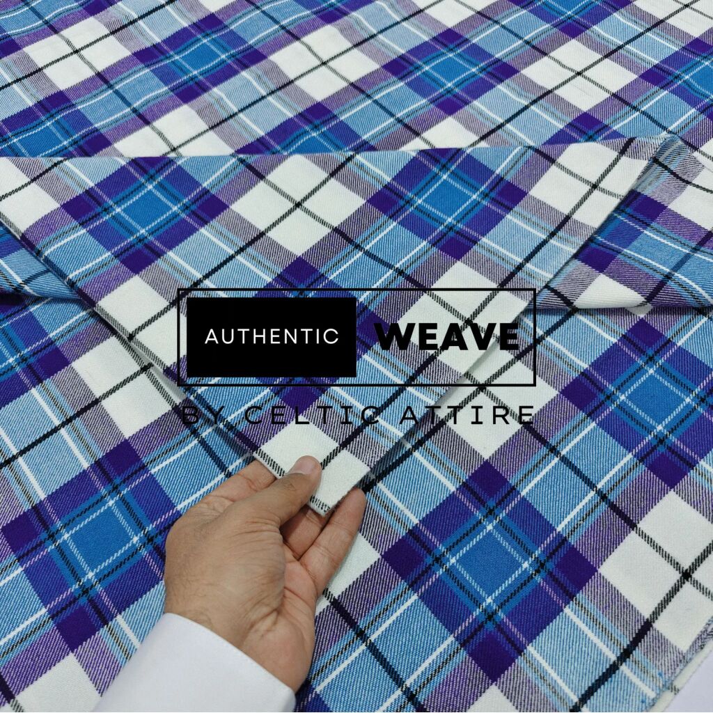 Kerr Dress Turquoise Dancing Tartan Fabric 16 Oz Acrylic Scottish Tartan 
