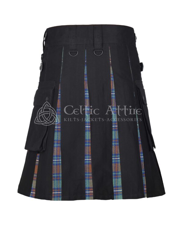 Kerry Tartan Black Cotton Hybrid Utility Kilt - Image 3