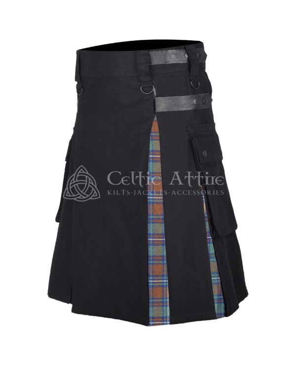 Kerry Tartan Black Cotton Hybrid Utility Kilt - Image 2