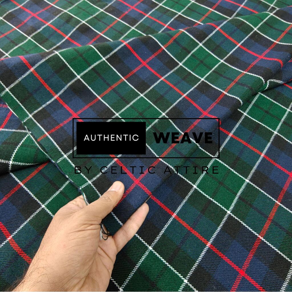 Leslie Green Modern Tartan Fabric 16 Oz Acrylic Scottish Tartan 