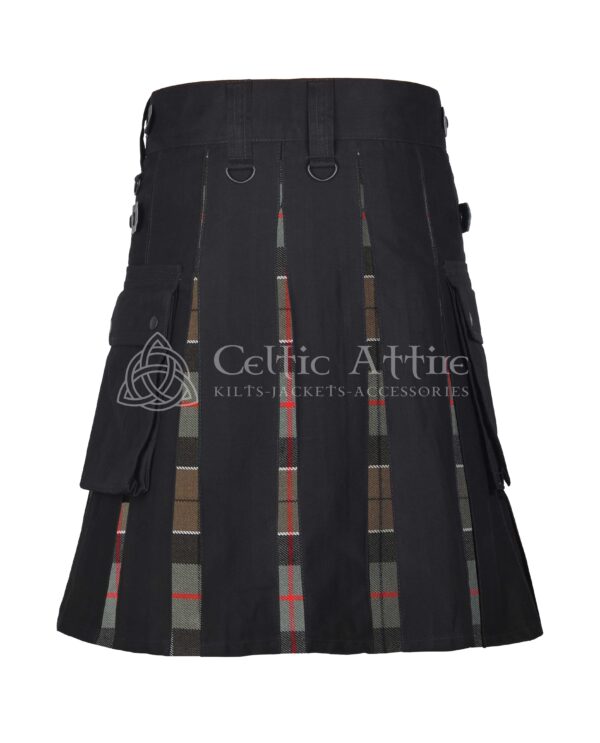 Leslie Weathered Tartan Black Cotton Hybrid Utility Kilt - Image 3