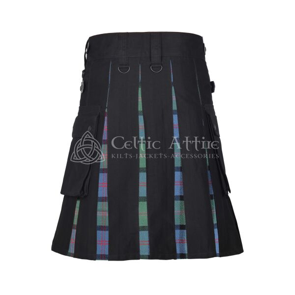 MacThomas Ancient Tartan Black Cotton Hybrid Utility Kilt - Image 3