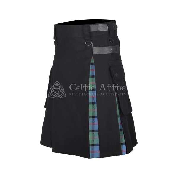 MacThomas Ancient Tartan Black Cotton Hybrid Utility Kilt - Image 2