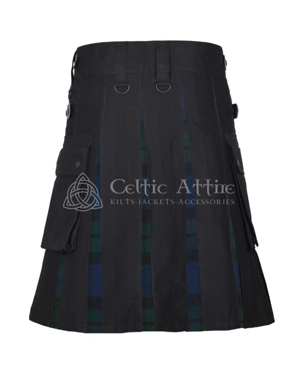 Mackay Modern Tartan Black Cotton Hybrid Utility Kilt - Image 3