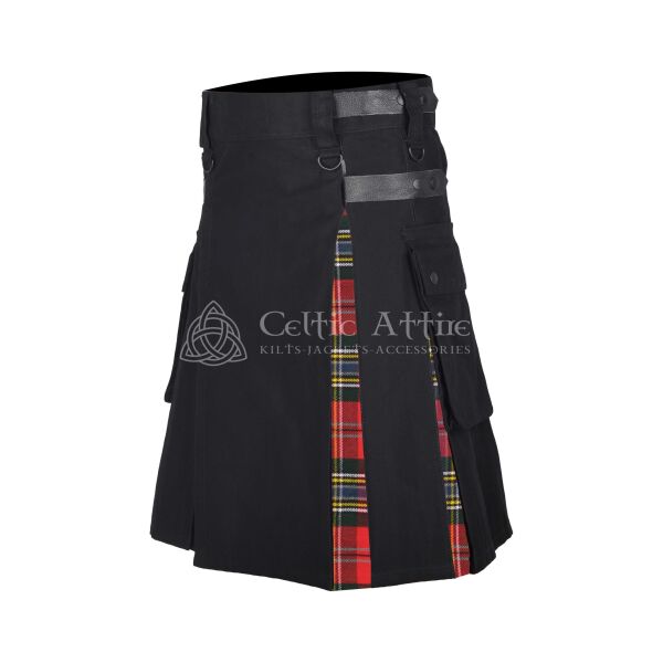 Maclean of Duart  Tartan Black Cotton Hybrid Utility Kilt - Image 2