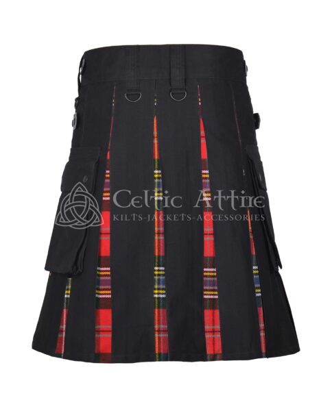 Maclean of Duart  Tartan Black Cotton Hybrid Utility Kilt - Image 3