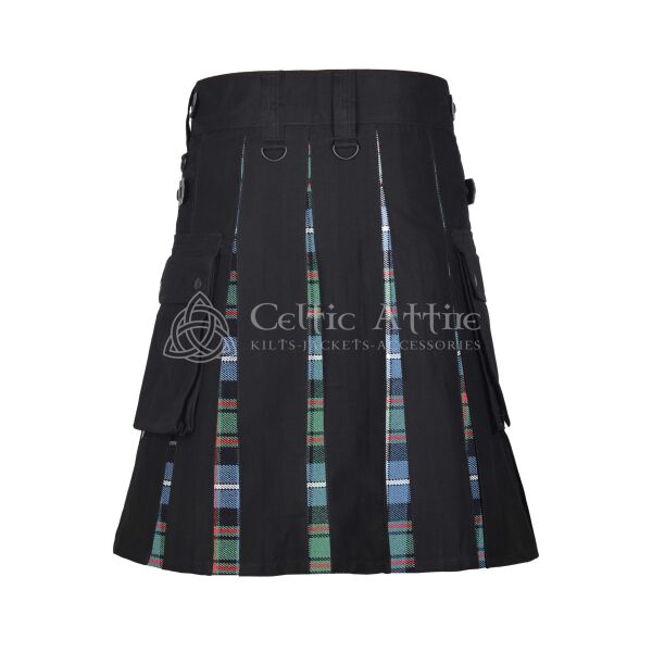 Macrae Ancient Tartan Black Cotton Hybrid Utility Kilt - Image 3