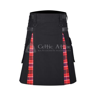 Macrae Red Cotton Hybrid Utility Kilt 