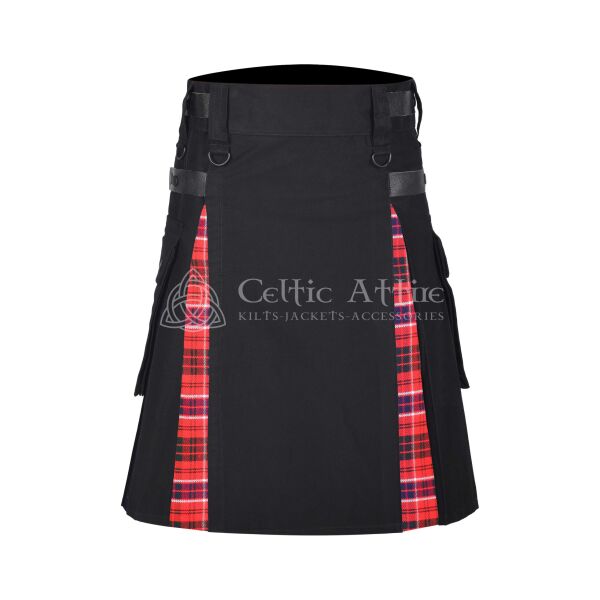 Macrae Red Cotton Hybrid Utility Kilt