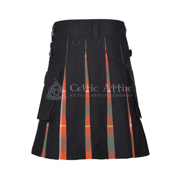 McPhee Ancient Tartan Black Cotton Hybrid Utility Kilt - Image 2