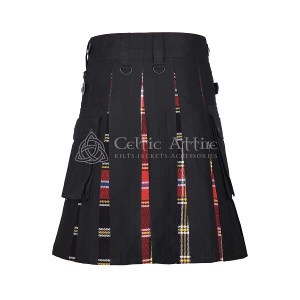 Norwegian Knights Tartan Black Cotton Hybrid Utility Kilt - Image 3