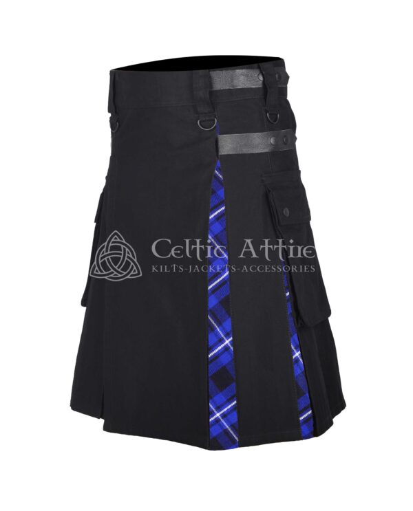 Ramsay Blue Cotton Hybrid Utility Kilt - Image 2