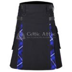 Ramsay Blue Cotton Hybrid Utility Kilt
