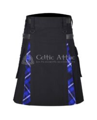 Ramsay Blue Cotton Hybrid Utility Kilt