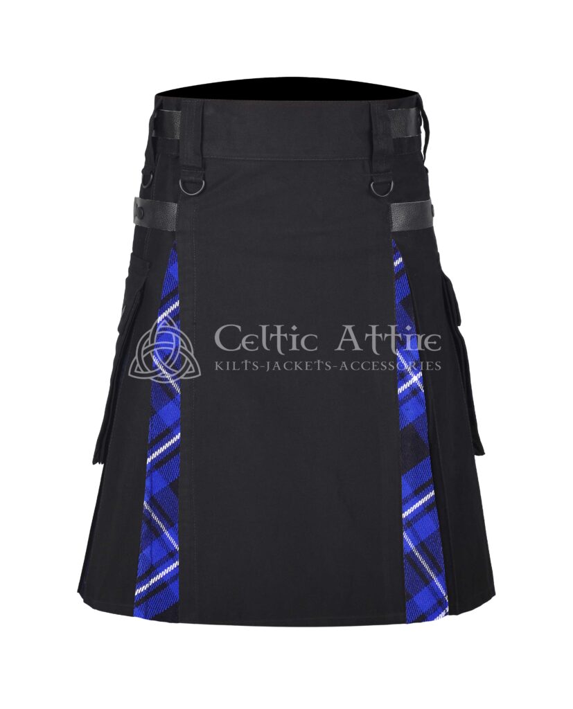 Ramsay Blue Cotton Hybrid Utility Kilt 