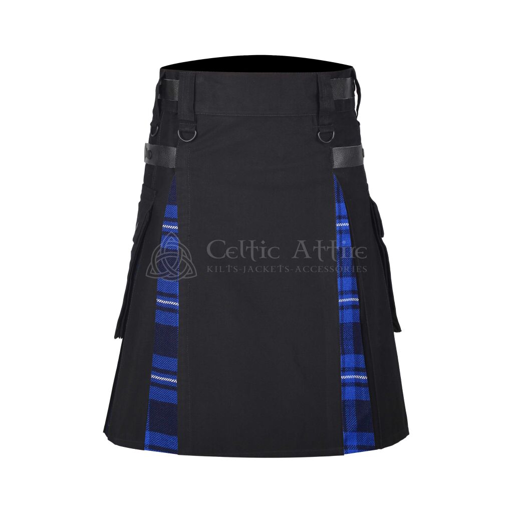 Ramsey Blue Cotton Hybrid Utility Kilt 