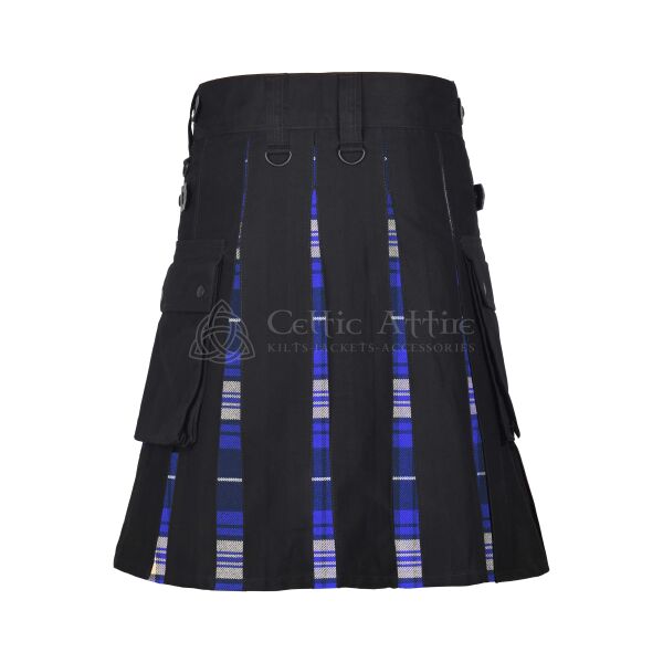 Rees Tartan Black Cotton Hybrid Utility Kilt - Image 3