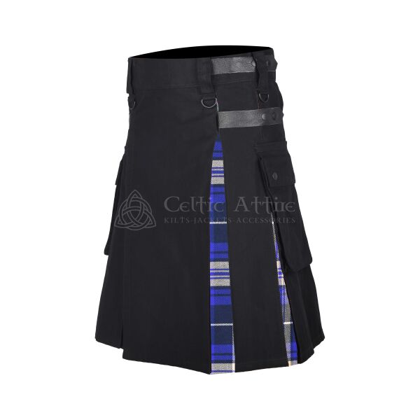 Rees Tartan Black Cotton Hybrid Utility Kilt - Image 2
