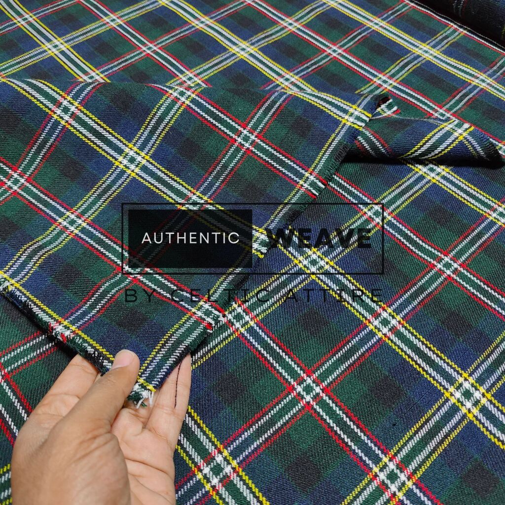 Scott Green Tartan Fabric 16 Oz Acrylic Scottish Tartan 