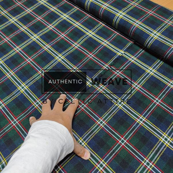 Scott Green Tartan Fabric 16 Oz Acrylic Scottish Tartan - Image 2