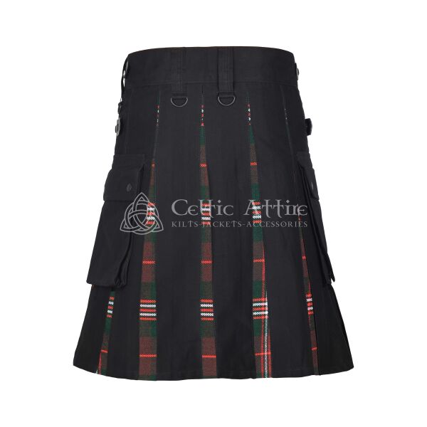 Scott Hunting Tartan Black Cotton Hybrid Utility Kilt - Image 3