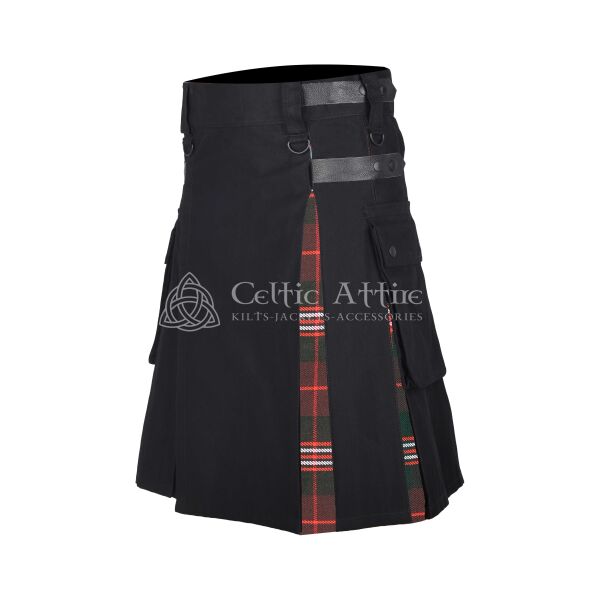 Scott Hunting Tartan Black Cotton Hybrid Utility Kilt - Image 2