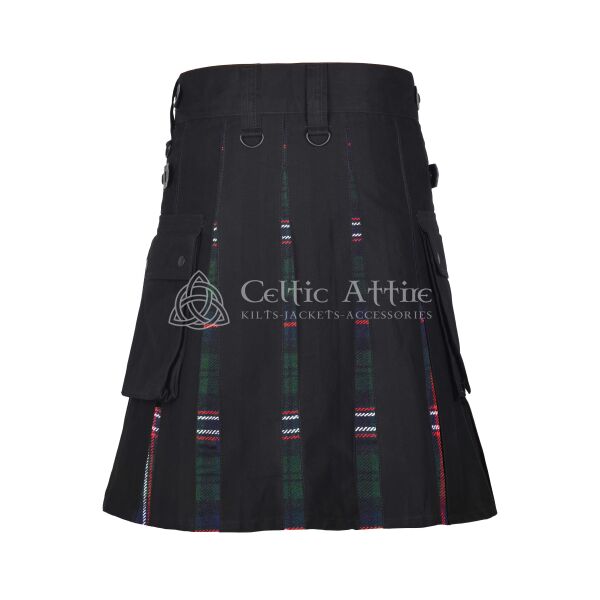 Scottish National Tartan Black Cotton Hybrid Utility Kilt - Image 3