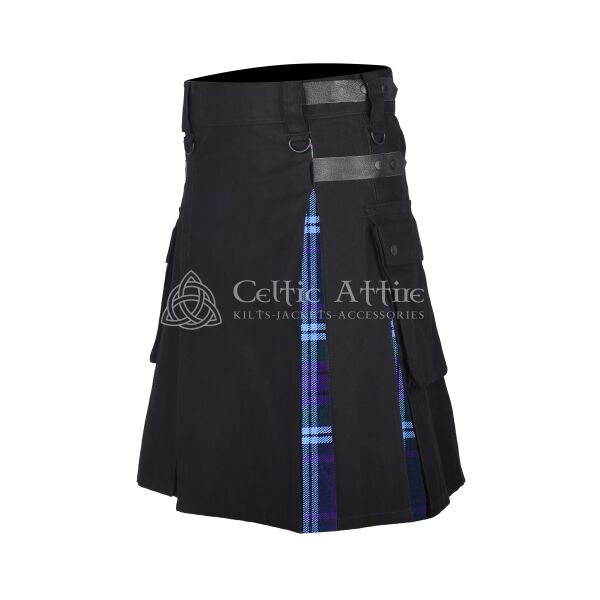 Spirit of Scotland Tartan Black Cotton Hybrid Utility Kilt - Image 2