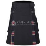 Stewart Black Cotton Hybrid Utility Kilt