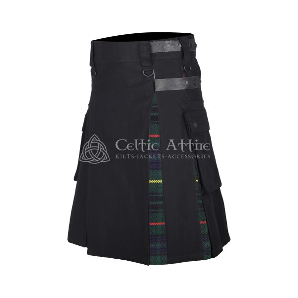 Stewart Hunting Tartan Black Cotton Hybrid Utility Kilt - Image 2