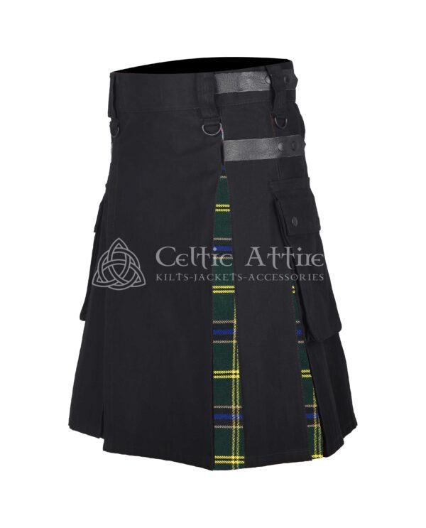 US Army Tartan Black Cotton Hybrid Utility Kilt - Image 2
