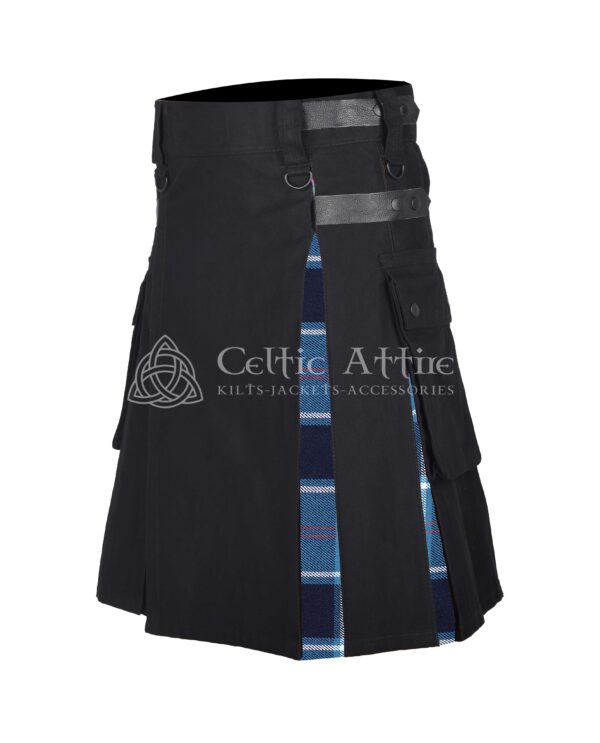 US Navy Tartan Black Cotton Hybrid Utility Kilt - Image 2